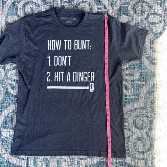 BSBL Lifestyle‎ 101 "How to Bunt" Graphic Men's T-Shirt Black - Size L - Picture 6 of 8